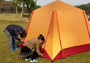 Golden 4-6 Persons Double Lining Outdoor Waterproof Beach Camping Hiking Tent #