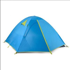 3 Persons Outdoor Waterproof Blue Camping Hiking Double Lining Tent *