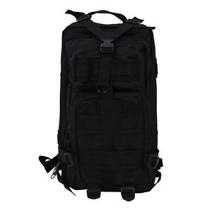 10X (EDC Camping Hiking Backpack Military Nylon Black 43x25x22cm  F6 F6