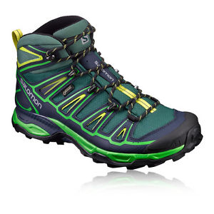 Salomon X Ultra Mid 2 Mens Green Waterproof Gore Tex Walking Hiking Boots Shoes