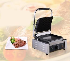 New Commercial Stainless Steel Stripes Hot Plate BBQ Pressplate Electric Grill *