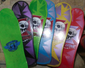 Vintage Hawk & Caballero skateboards -- GREEN HAWK skull/cross (3 left)