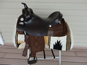 16'' Big Horn Leather & Cordura western saddle Gaited Walking Horse