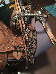 Dale Chavez Headstall & Breastcollar And Montana Silver Saddle MATCHING