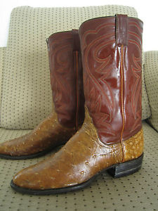 Collectors!!  Original Custom JAMES LEDDY Ostrich Quill Cowboy Boots sz 10-10.5