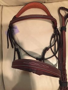 ANTARES OF FRANCE HUNTER LEATHER ENGLISH BRIDLE WITH REINS SIZE 2 NWT