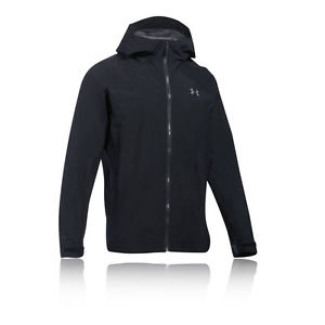 Under Armour Hurakan Paclite Mens Black Waterproof Zip Outdoor Hooded Jacket Top