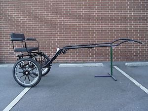 2 Wheel Medium Size Horse Carriage, Pony Cart, 49" Wide Wheel Size 27" Black