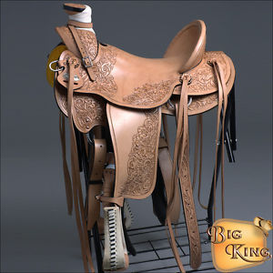 WD077-A HILASON BIG KING HIGH BACK WESTERN WADE RANCH ROPING COWBOY SADDLE 17"