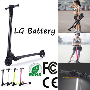 Electric E Scooter Carbon Fiber Lightest Foldable Bike Two Wheels LG Battery