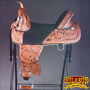 W101MBK1-F HILASON TREELESS WESTERN TRAIL BARREL RACING SADDLE 15"