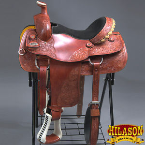 RS105MRED-F HILASON BIG KING WESTERN WADE RANCH ROPING COWBOY TRAIL SADDLE 17"