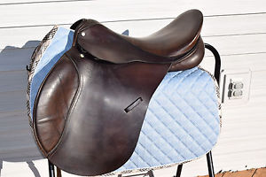 County Eventer English Jumping Eventing Saddle 17 1/2" 17.5" MW Brown Leather