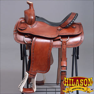 BH107M-A HILASON BIG KING WESTERN LEATHER WADE RANCH ROPING COWBOY SADDLE 17"