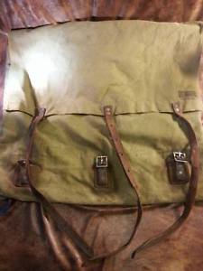 Vintage Canoe PORTAGE PACK CO Backpack Camping Bag Canvas & Leather MN Free Ship