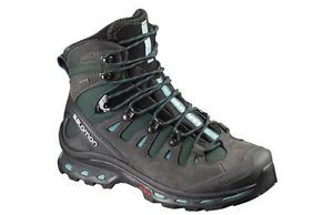 Salomon Quest 4D 2 GTX Womens Waterproof Hiking Boot Ashphalt/Green/Black/Blue