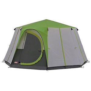 Coleman Cortes Octagon 8 Person Man Tent - Green - Camping Festival Glamping