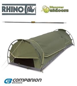 New Companion Rhino Tracker 320 Canvas Swag Green + Oztrail Pole Plus Kit