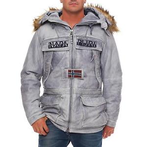 NAPAPIJRI uomo Inverno Pelle Parka SKIDOO Blu Marine CYL176 2. Wahl