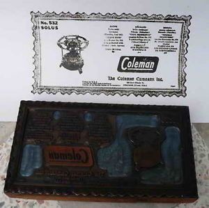 Coleman Stove Printing Block