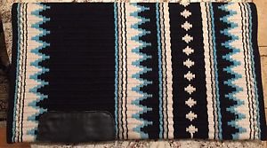 Golden West Turquoise Black Grey White Metallic Silver Show Blanket Pad 38x34