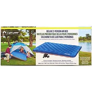 Air Mattresses Lightspeed Outdoors 2-Person PVC-Free Air Bed with Battery Pump