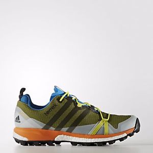 Adidas Men's Outdoor Terrex Agravic Goretex Hiking Trail Shoes Khaki AQ4074