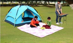 Blue 3-4 Persons POP UP 1'S Family Outdoor Waterproof Beach Camping Hiking Tent