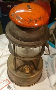 TILLEY X246 BRASS PORK PIE STORM LAMP. Rare short handle+davisil glass barnfind