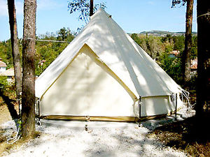 100% Cotton Canvas Teepee/Tipi Bell Tent, Large Family Camping 10/8 Man Tents