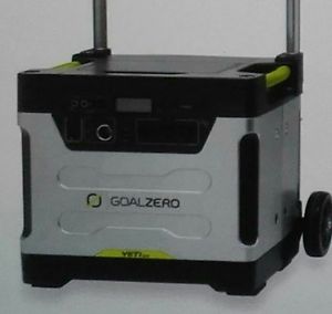 NIB GOAL ZERO YETI 1250 PORTABLE SOLAR GENERATOR WITH ROLLING CART