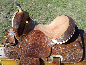 14" Billy Cook Barrel Racing Saddle (Sulphur, Oklahoma) Fully Tooled