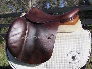 17" DEVOUCOUX BIARRITZ BUFFALO close contact jumping saddle-# 2 FLAPS + COVER