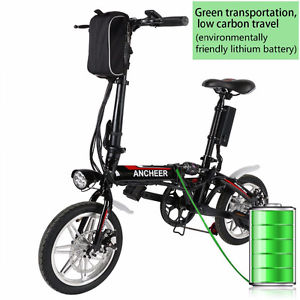 ANCHEER Mini 14 inch Foldable Electric Power Bike with Lithium-Ion Battery