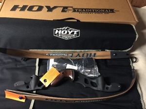 Hoyt Satori Recurve Bow 17" Black Riser RH With 45# Medium Wood Limbs AMO 60"