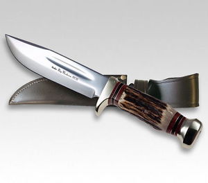 Linder Big Western, 1.4034 stainless, Stag horn handle, Nickel silver 16cm