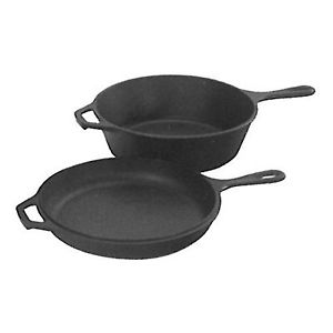 Outdoor Camp Cast Iron Combo Cooker 3.2 Qt. Dutch Oven & 10.25" Skillet