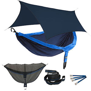 ENO DoubleNest OneLink Sleep System - Navy/Royal Hammock With Navy Profly