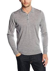 Grigio (Grey (Silver)) (TG. Medium) John Smedley - Maglione Con bottoni, Uomo, G