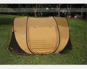 4-5 Persons Brown Pop Up Outdoor Waterproof Camping Hiking Tent  *