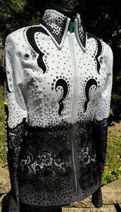 Airbrushed Black & White Showmanship Riding jacket size Medium