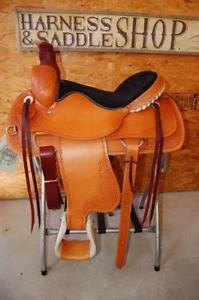 16" G.W. CRATE ROPING RANCH SADDLE NEW FREE SHIP TRAIL MADE IN ALABAMA USA