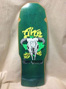 80s Vintage ALVA JHON GIBSON Cow Skull Multicolor Skateboard Skate Board Deck