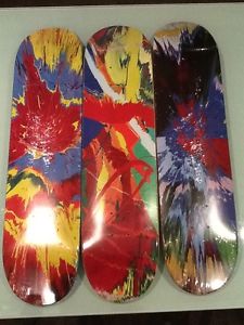 SET OF 3 DAMIEN HIRST Supreme Skateboard Decks SPIN ART