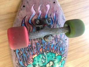 original santa cruz skateboard gregor rankine model, gulwing trucks, slammer !