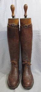 Vintage Maxwell Brown Leather Equestrian Polo Riding Mens Boots&Trees London