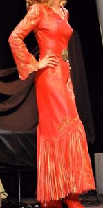 Red Leather Rodeo Queen Dress Kristi Q custom designs