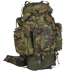 Teesar Backpack 100L Patrol Combat Nylon Bergen Military Rucksack Woodland Camo