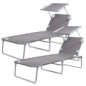 Camping Garden Strand Sun lounger 2er Set Sunbeds with head sun protection