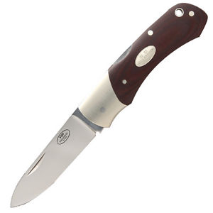 Fallkniven FH9 Folding Hunter Knife - 3G Steel Lockback Maroon Micarta Handle